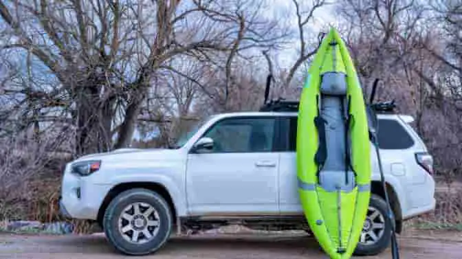 transporting an inflatable kayak